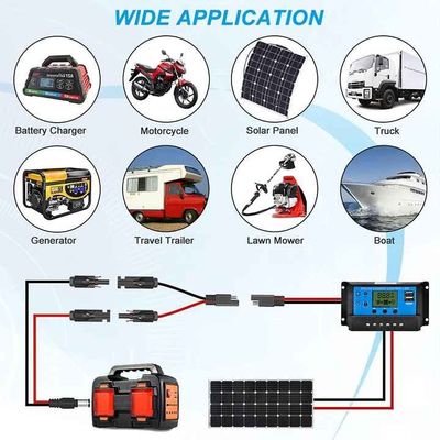10AWG SAE Connector PV Solar Panel Extension Cable Wiring Harness For RV Battery