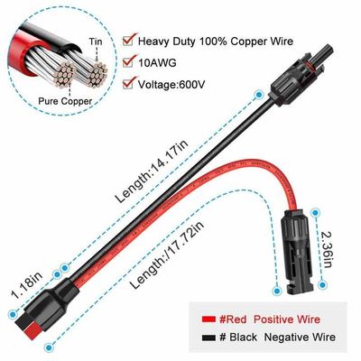 45cm 10AWG Solar Panel Kabel Connector Kit Untuk Goal Zero Yeti Power Station