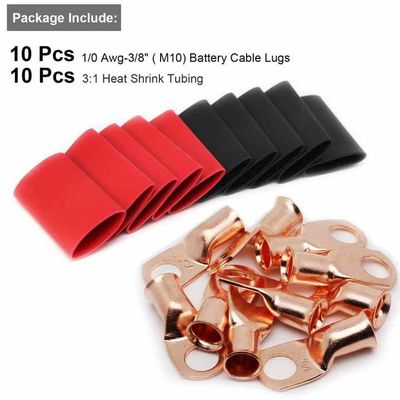 10 buah Terminal Baterai Tugas Berat 1/0 AWG-3/8 Kinerja Optimal
