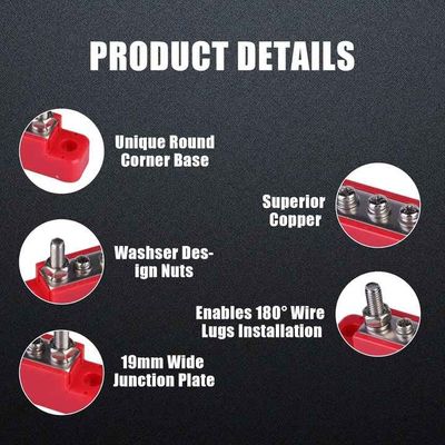 12V 100A Mini Power Distribution Terminal Bus Bar Max DC-150A 48V Cover 2M6+8M4 Posts