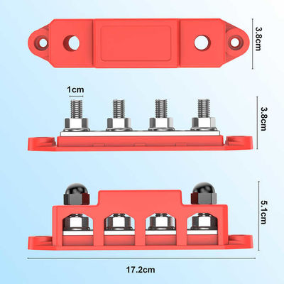12V 250A 4M10+6M4 Studs Marine Power Busbar Flame Retardant Space Saving