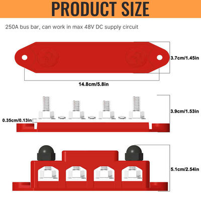 12V 250A 4M10+6M4 Studs Marine Power Busbar Flame Retardant Space Saving