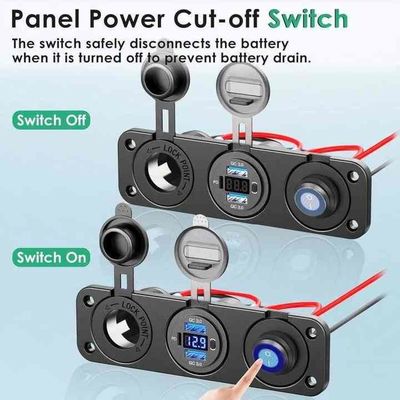 Double QC3.0 PD 2 Port Car Charger 54W Car Charger Adapter With On / Off Switch