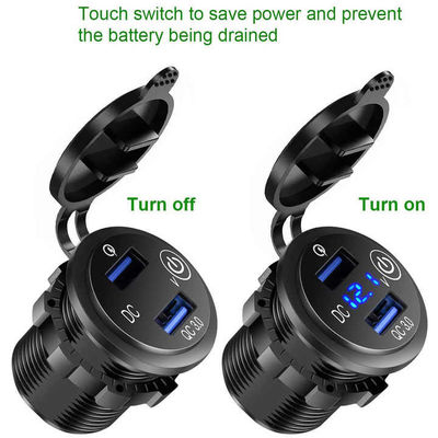 Innovative 36W QC3.0 Dual USB Car Charger Voltage 12-24V Switch Design