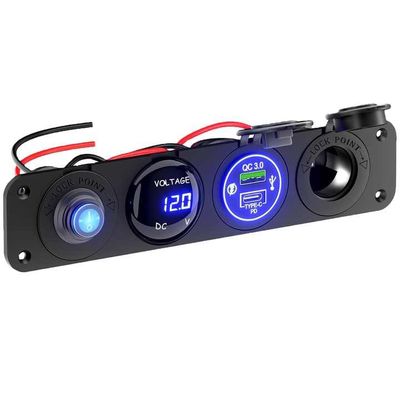 QC3.0 PD 54W USB Car Charger Voltage Display Socket Fast Car Charger