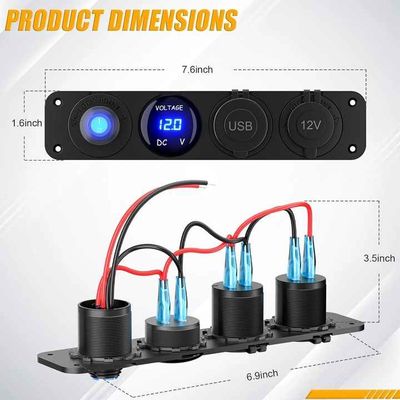 QC3.0 PD 54W USB Car Charger Voltage Display Socket Fast Car Charger