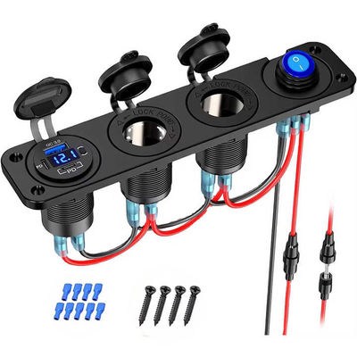 comprar Carregador USB para carro QC3.0 Dual PD 72W de alto desempenho com visor de voltagem Fabricação em linha