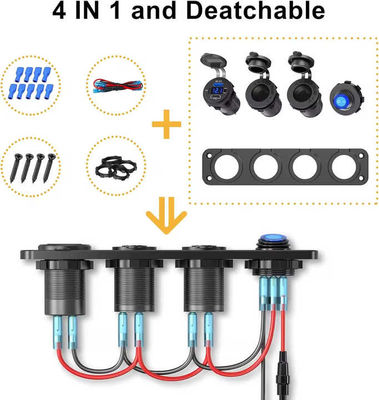 High Performance QC3.0 Dual PD 72W Car USB Charger With Voltage Display