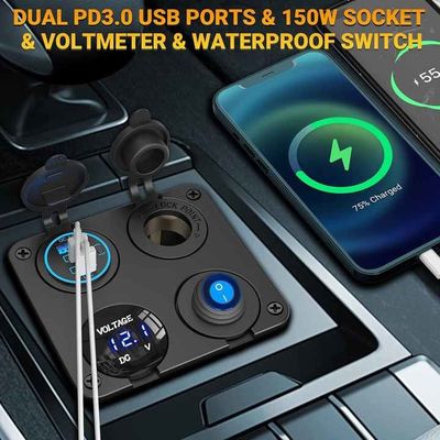 Wodaodporny Dual PD QC3.0 90W Ładowarka do samochodu