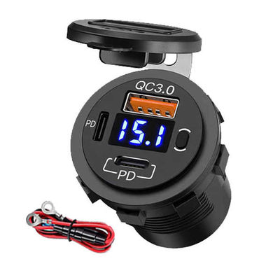 Dual PD+QC3.0 12V/24V Triple Port Car Charger Fast Car USB Charger For Phone