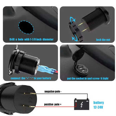 Trendy 5V 2.1A Dual Port Car Charger 3 Color LED USB Car Charger
