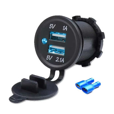 DC12V USB Dual Cigarette Lighter Car Charger 1A/2.1A Boat USB Charger