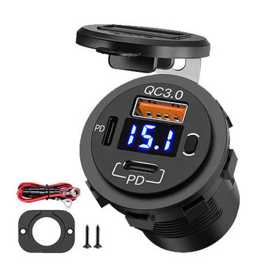 Dual PD QC3.0 12V/24V Triple USB Car Charger Golf Fast Charging PC Socket Phone