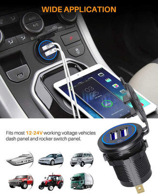 Trendy Dual USB QC3.0 Car Phone Charger 5V 2.1A 12-24V With Safety Protection