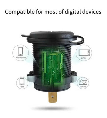 2 Pack 12V 24V IP65 Waterproof Auto USB Charger Double USB Car Charger