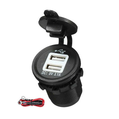 Small Round 5V 3.1A Dual USB Car Charger Socket Power Adapter For IPhone16