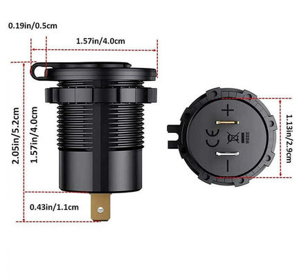 Small Round 5V 3.1A Dual USB Car Charger Socket Power Adapter For IPhone16
