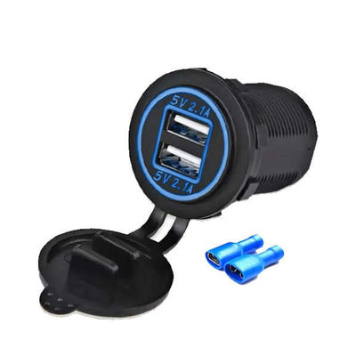 High Durability Three Colour Car LED Charger Socket 5V2.1A Dual Port Car Charger