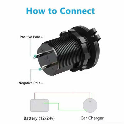 USB A Car Charger Dual Port QC3.0 5V 2.4A For Vehicle Marine Bus Vibration Resistant
