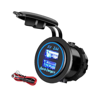 kupować Szybkie ładowarki USB do samochodów QC3.0 5V 2.4A Dual Port Pojazd Ładowarka USB dla autobusów morskich produkcja online