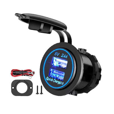 Intelligent QC3.0 5V 2.4A 12-24V Dual USB Vehicle Charger Easy Operation