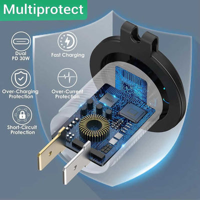 Aluminium Alloy Dual PD Car Charger With Voltmeter Switch Convenient Design