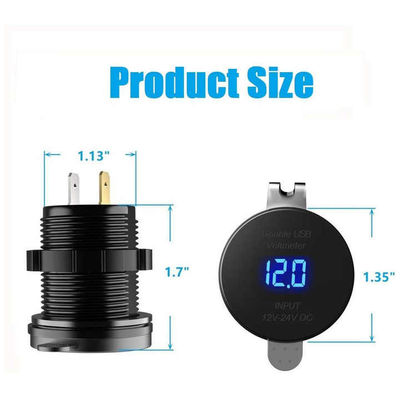 12Volt Dual USB Car Charger Socket 5V 2.1A For Car Bus Motorcycle Boat Charging