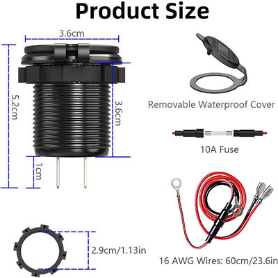 12-24V Outlet 3 Ports USB Fast Charger Socket Power Bus Seat Accessories PD3.0 Type-c USB Charger 12 24v Car Charger Usb c