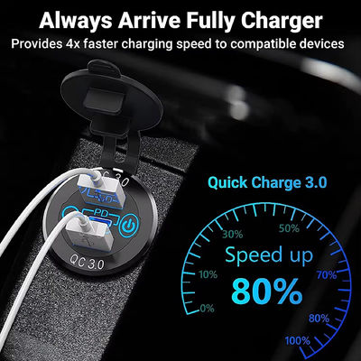 12-24V Outlet 3 Ports USB Fast Charger Socket Power Bus Seat Accessories PD3.0 Type-c USB Charger 12 24v Car Charger Usb c