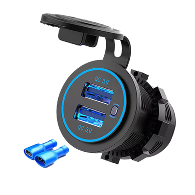 Beli Dual QC3.0 Car Charger 18W Socket Pengisian Cepat pembuatan online