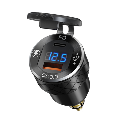 kupować Motocykl PD Typ C Ładowarka telefoniczna 12-woltowa Adapter Wtyczka typu USB A QC3.0 Woda odporna produkcja online