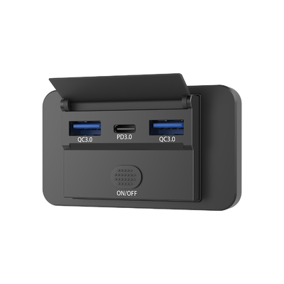 Beli Stopkontak Listrik USB C 12V Pengisi Daya Telepon RV Port Ganda QC Dengan Pemasangan Datar pembuatan online