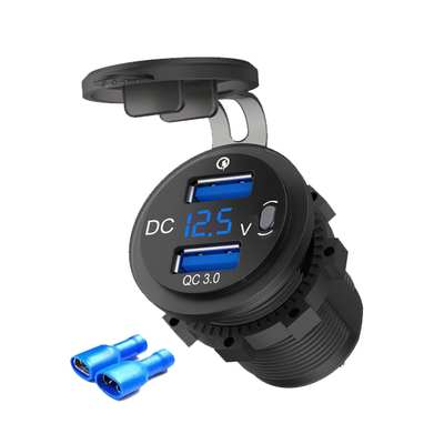 kupować Inteligentna ładowarka samochodowa QC3.0 18W 12-24V z dwoma portami USB do autobusu, samochodu i ciężarówki. Łatwa obsługa produkcja online