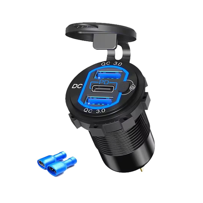 ซื้อ เครื่องชาร์จรถยนต์ USB A Port dual QC3.0 5V 2.4A สําหรับรถยนต์ ทนต่อการสั่นสะเทือนของบัสเรือ การผลิตออนไลน์