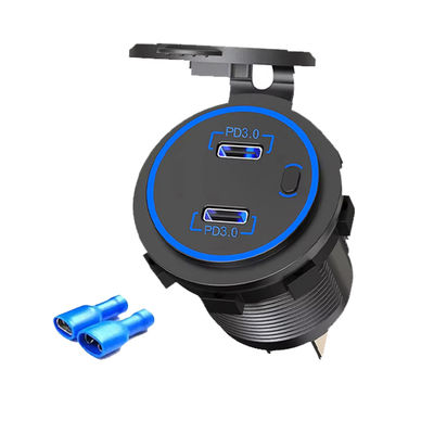Beli Pengisi Daya USB Mobil Cepat QC3.0 5V 2.4A Port Ganda Kendaraan Laut Bus Pengisi Daya USB pembuatan online