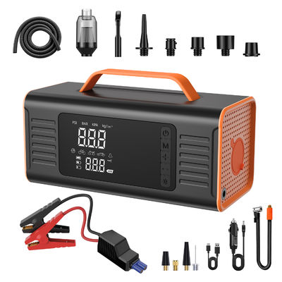 Buy 12V Car Battery Jump Box Air Tire Compressor 9-in-1 Portable 150PSI air Pump 800A Jump Starter Power Pack Vacuum Cleaner online manufacture