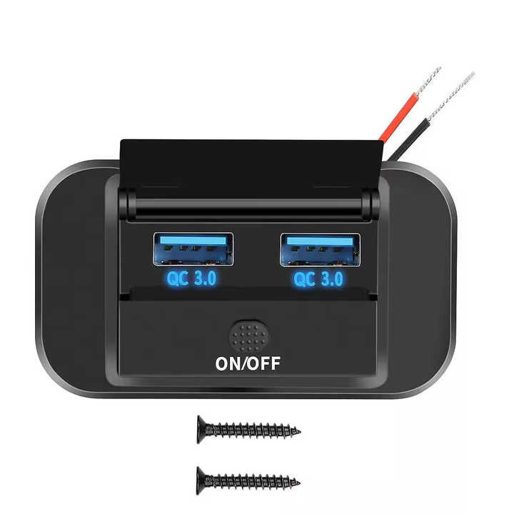 Podwójny ładowarka RV USB QC3.0 USB Surface Mount 12v Ładowarka telefonu dla karawanu