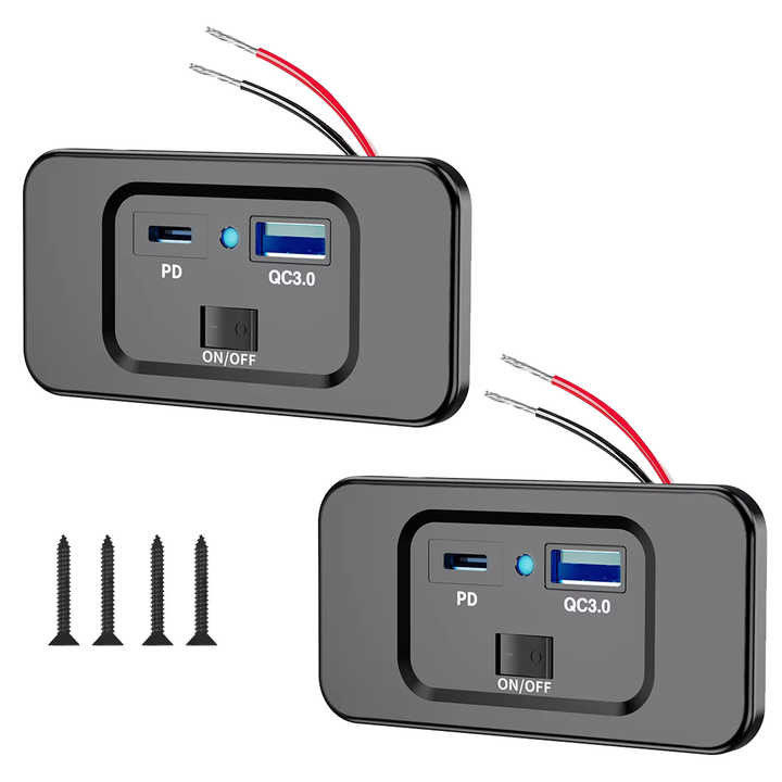 54W QC3.0+PD RV USB Charger 2 Ports 12 Volt USB Charger For Caravan