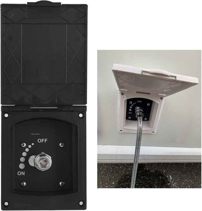1/2in RV Outdoor Shower Box W/ Inlet-Outlet Ports No Hose / Head Leak Proof