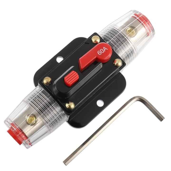 Mini 60A Fuse Switch 12V-48V Circuit Breaker Box For Marine RV Auto Boat EV Solar