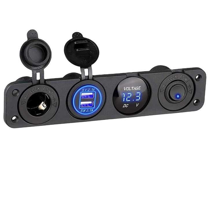 Professional 21W Dual QC2.0 USB Car Phone Charger 12-24V Voltage Display ABS/PC
